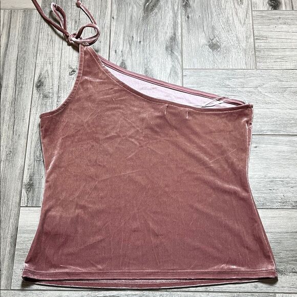 Urban Outfitters One-Shoulder Dusty Rose Tank Top | L - Picture 3 of 6